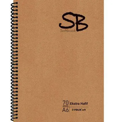Folix Sb A6 Kraft Karton Kapak 70 Yaprak Ekstra Hafif Spiralli Defter Çizgili Flx-823033
