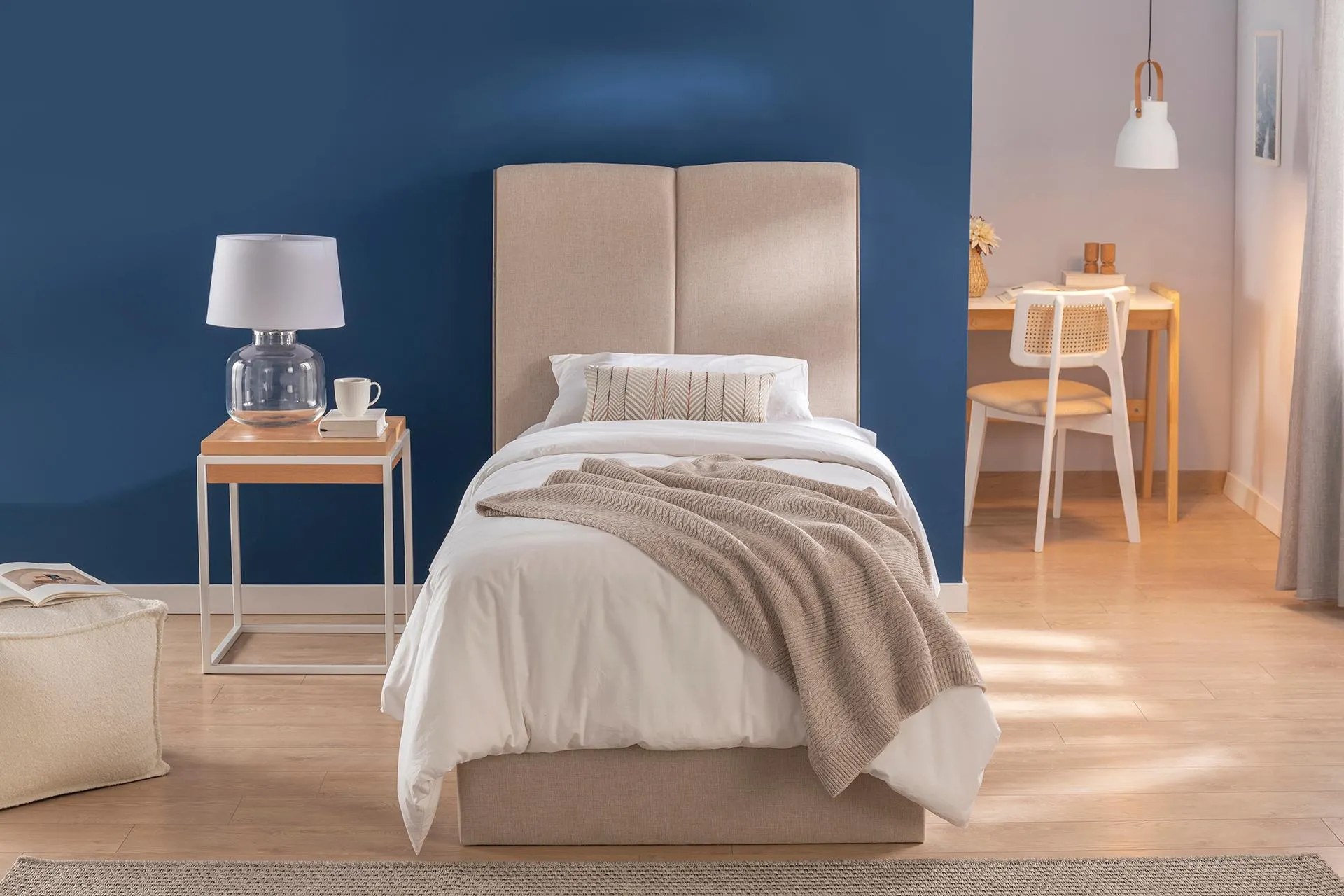 LUNA TOTE BAZA VE BAŞLIK SETİ, KREM, 90X190 (KB2-145) by Luna Bedding