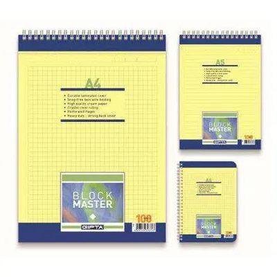 Gıpta Block Master Spiralli Karton Kapak Blok A5 100 Yaprak Çizgili