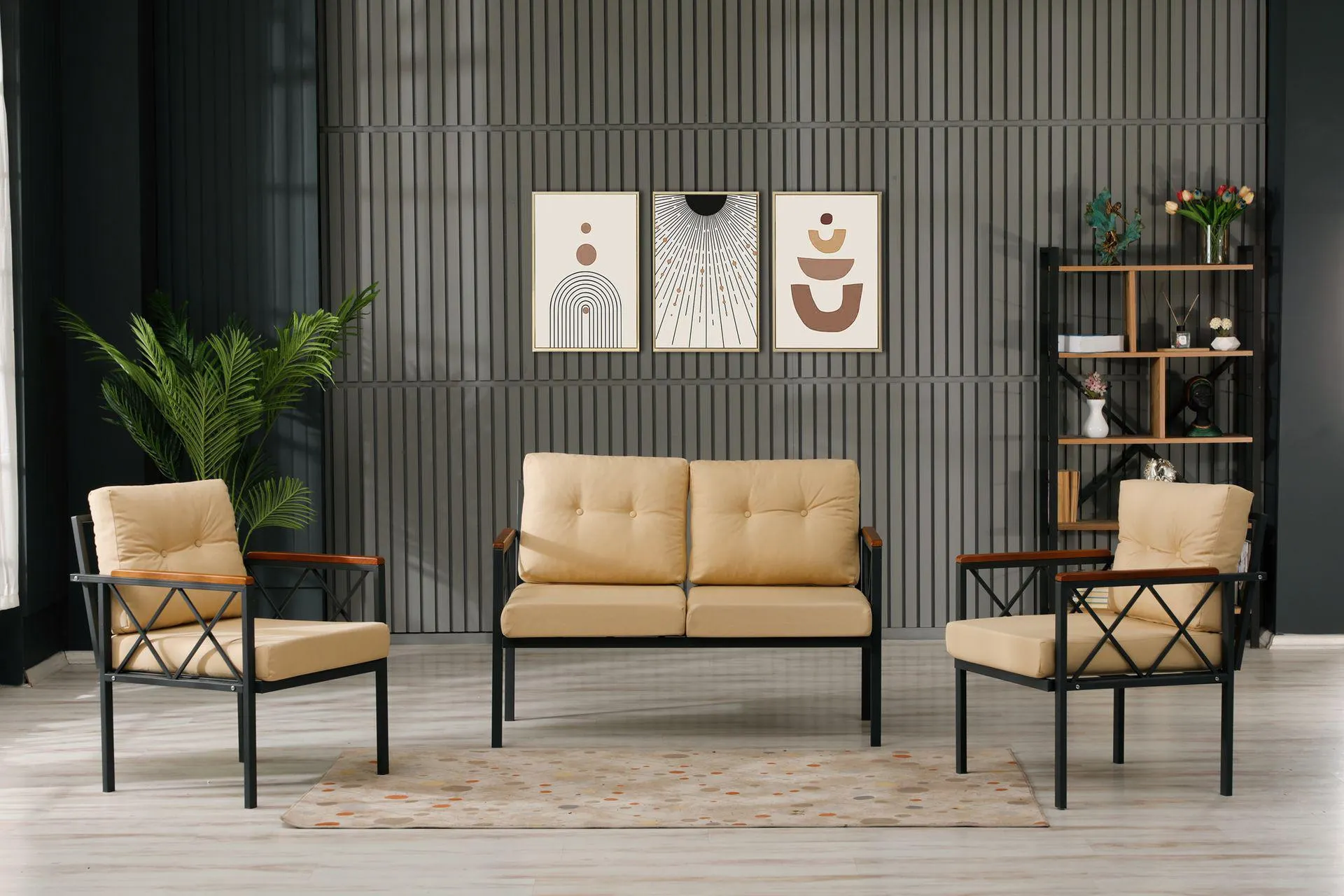 LİMNİ HOME BAHÇE BALKON ÇAY SETİ KOLTUK TAKIMI, ANTRASİT (LN2-114)