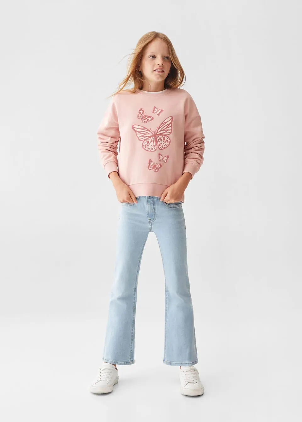 Desenli pamuklu sweatshirt