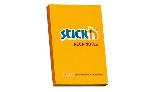 Hopax Not Kağıdı Stickn 76x51 Neon Turuncu 100Yaprak
