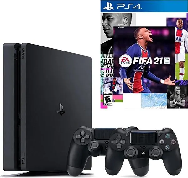 Playstation 4 Slim 500 GB Oyun Konsolu + 2. Playstation Kol + Fifa 2021 PS4 Oyun (İthalatçı Garantili)