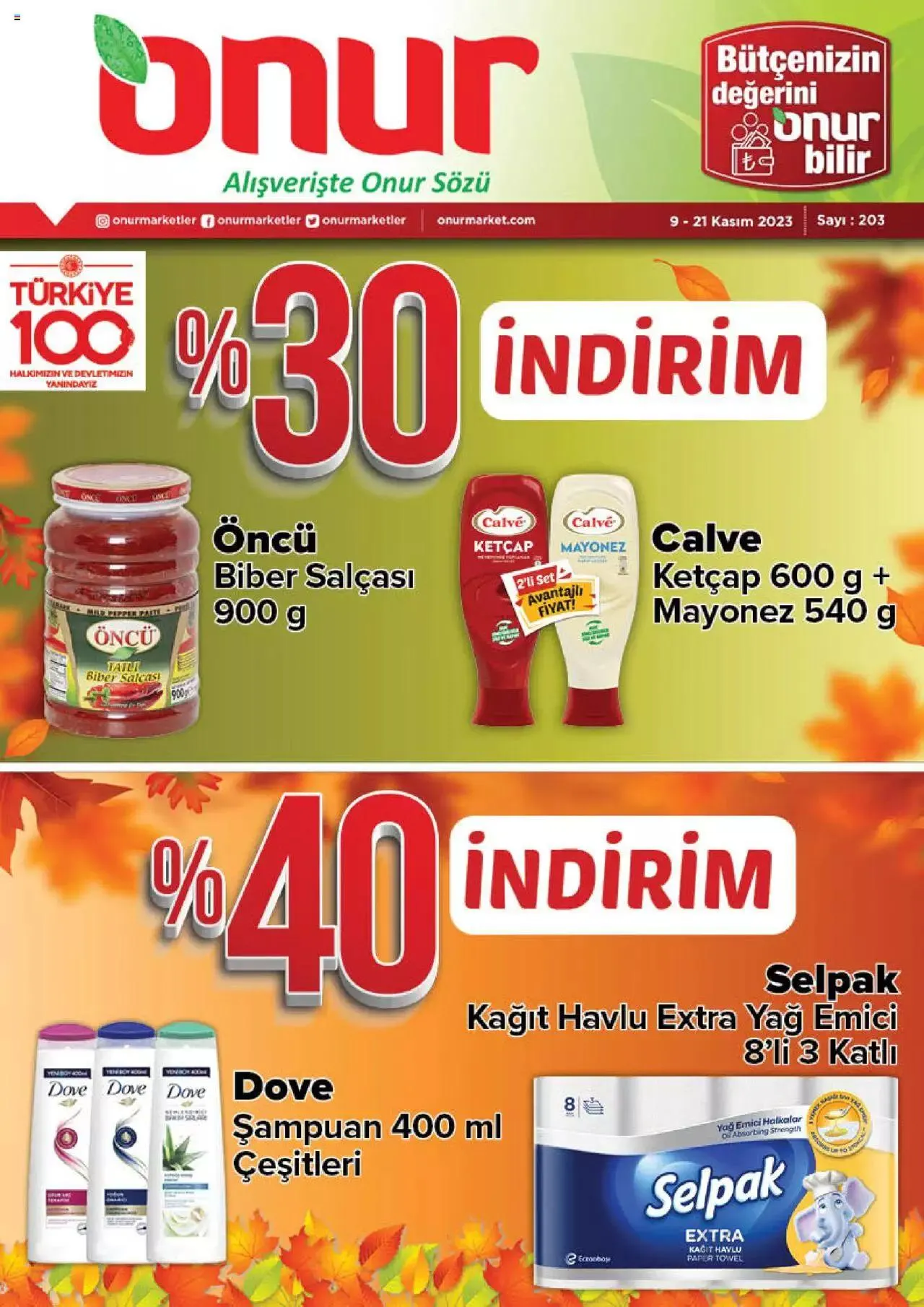 Katalog Onur Market Katalog 9 Kasım - 21 Kasım 2023 - aktüel Sayfa 1