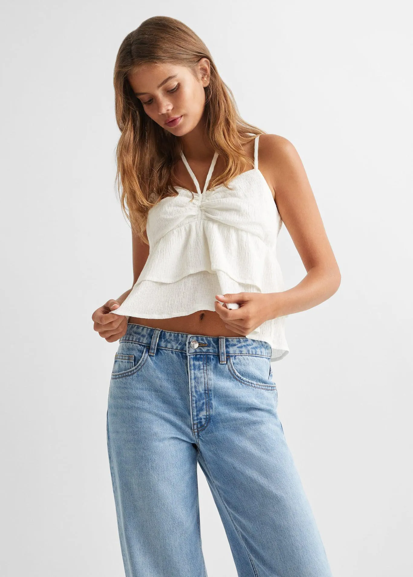 Fırfırlı koton üst