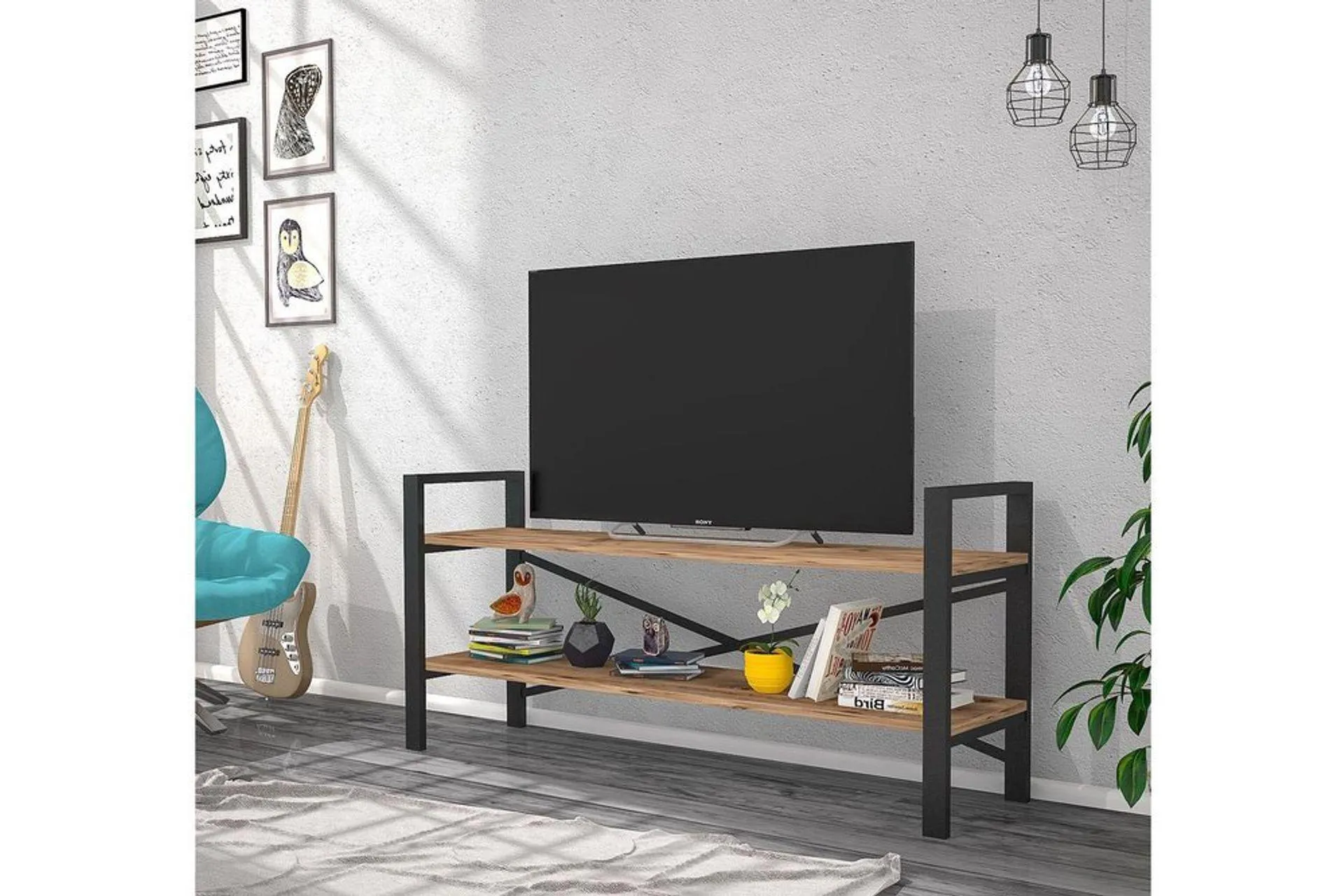 KZY ARTEMİS METAL TV SEHPASI, MEŞE (JX4-104)