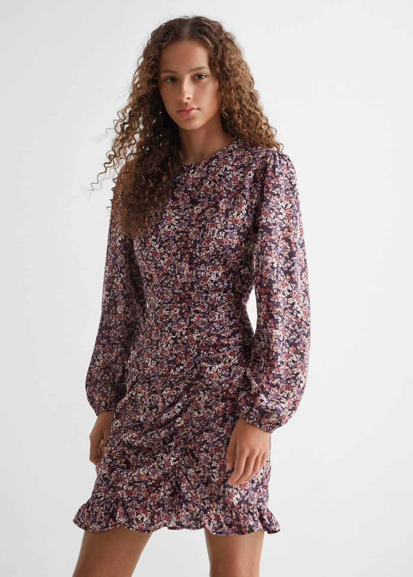 Volanlı desenli elbise