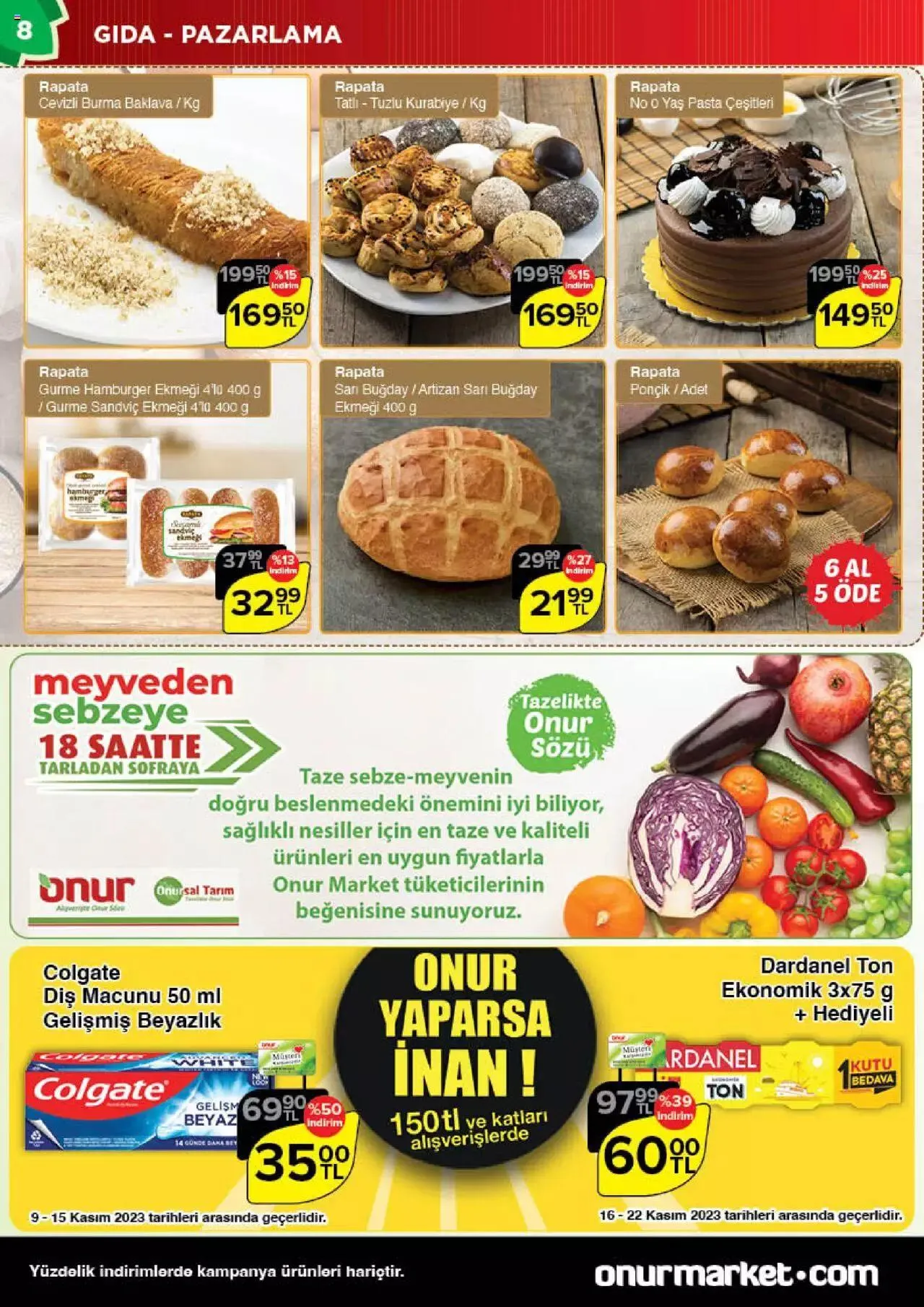 Katalog Onur Market Katalog 9 Kasım - 21 Kasım 2023 - aktüel Sayfa 8