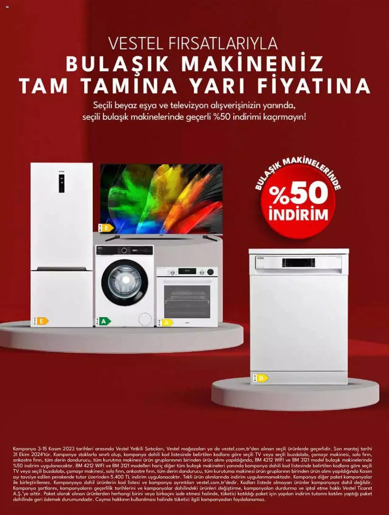 Katalog Vestel - Beyaz Eşya 1 Kasım - 15 Kasım 2023 - aktüel Sayfa 5