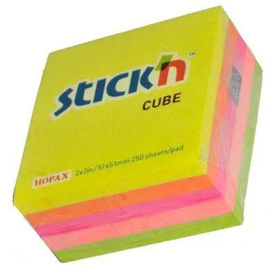 Hopax NotKğt. Stickn 50X50 Neon 5 Renk Küp 250Ypyp