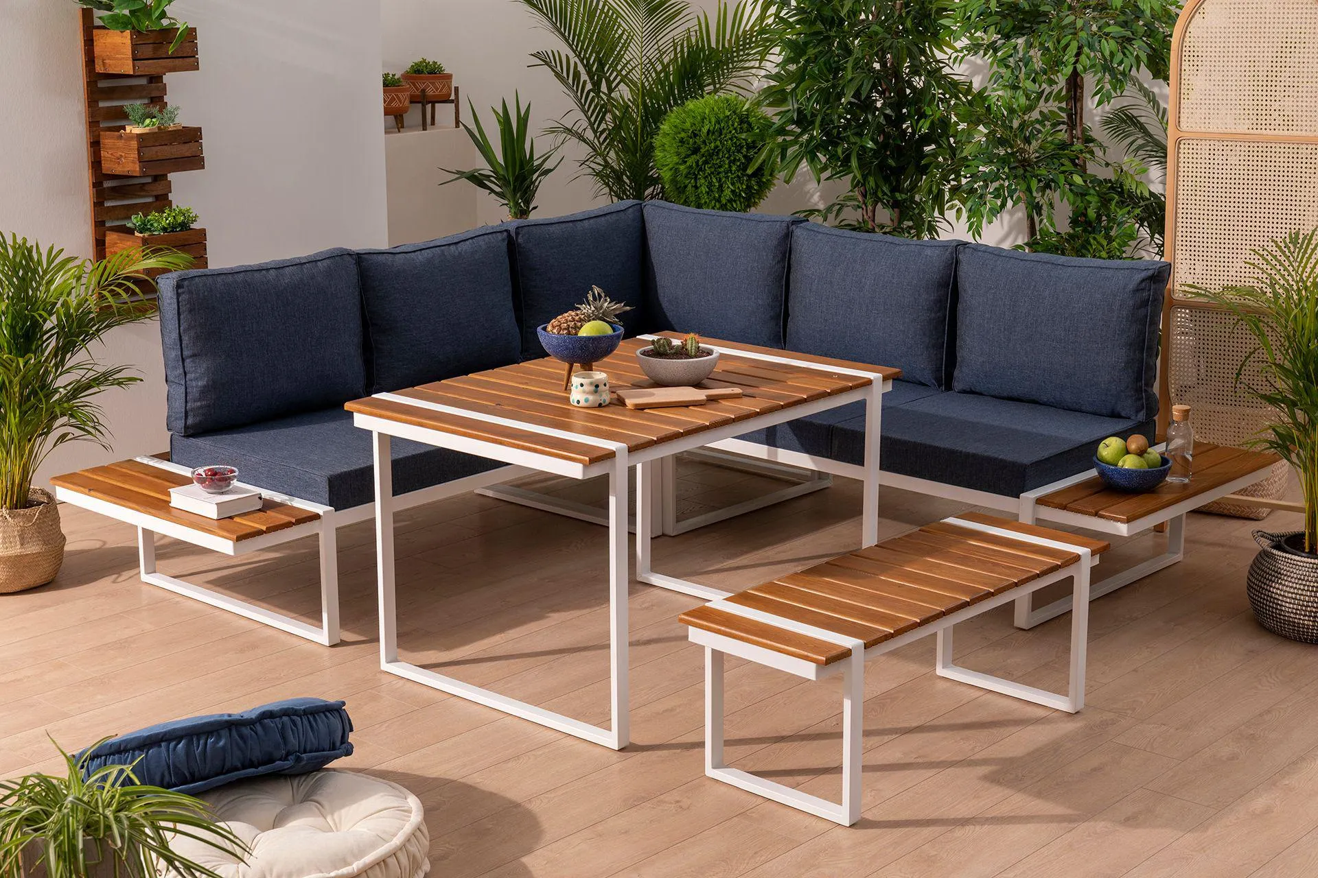 ORİON SEHPALI BAHÇE KÖŞE TAKIMI, LACİVERT (ZM3-345)