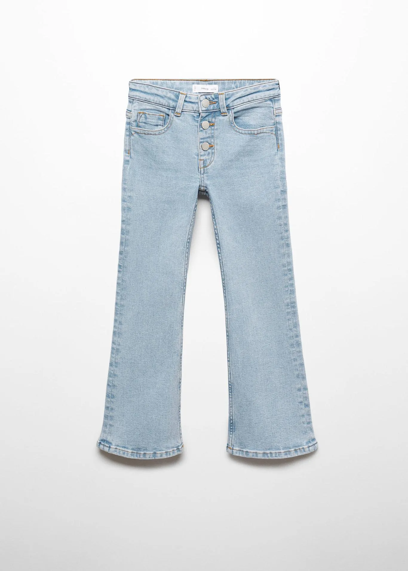 Düğmeli flared jean pantolon