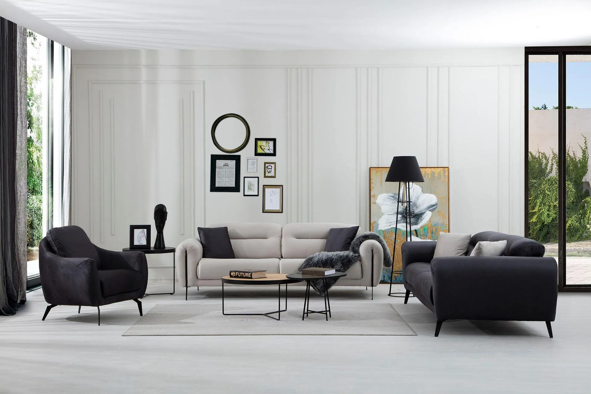 TOLEDO KOLTUK TAKIMI, SİYAH KREM (VW3-262)