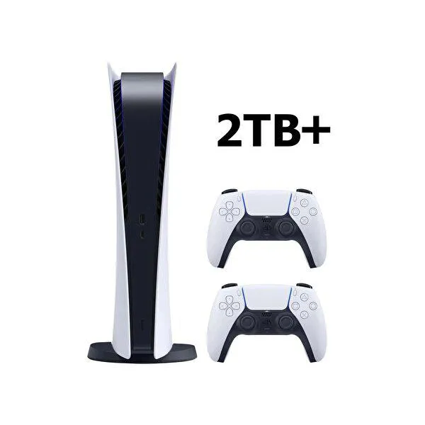 Playstation 5 Dijital Versiyon 2 TB (2048 GB + 835 GB) Oyun Konsolu + 2. Dualsense Kol (İthalatçı Garantili)