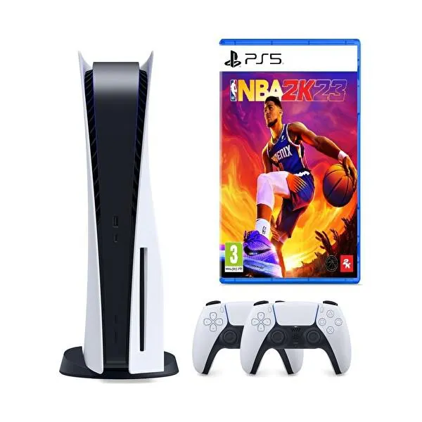Sony Playstation 5 Diskli Versiyon 825 GB Oyun Konsolu + 2. Dualsense Kol + NBA 2K23 PS5 Oyun (İthalatçı Garantili)