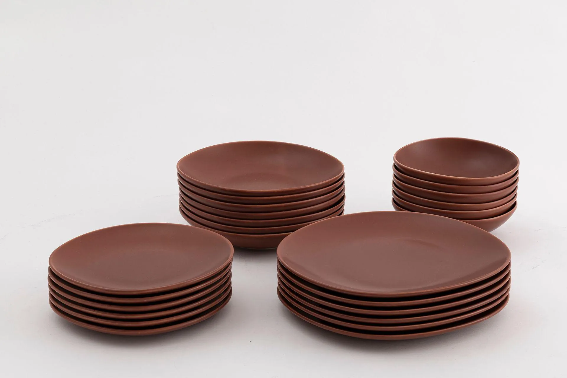 KİTCHEN ESSENTİALS STONEWARE MAT YEMEK TAKIMI, KİREMİT, 24 PARÇA (PX2-113)