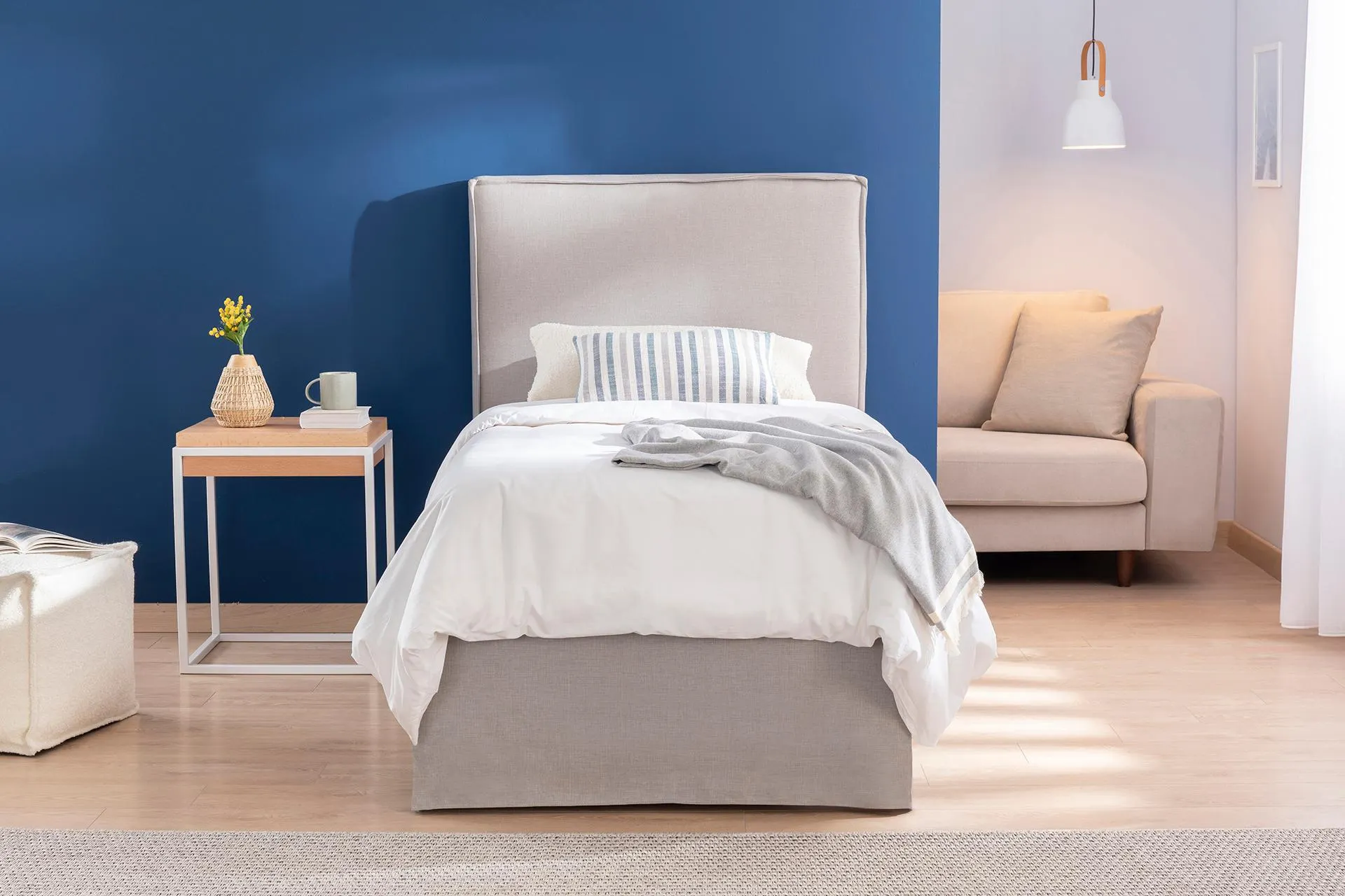 LUNA SAGE BAZA VE BAŞLIK SETİ, KUMAŞ DEĞİŞTİRİLEBİLİR, 90X190 (KB2-134) by Luna Bedding