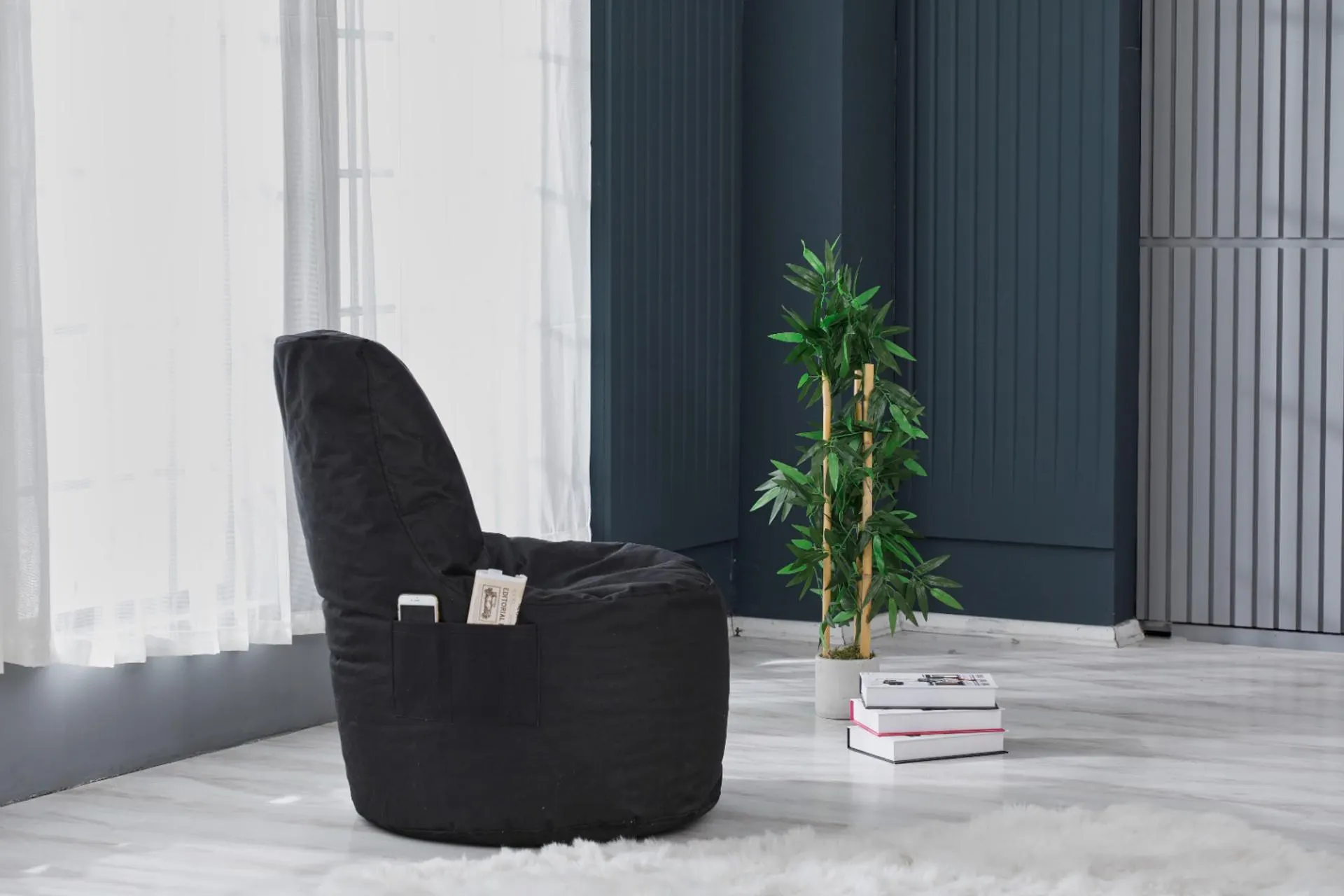 Vinda Maya Puf Armut Koltuk Minder, Siyah, Xl