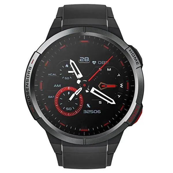 Watch GS 1.43" AMOLED HD Ekran GPS 5 ATM Su Geçirmez Siyah Akıllı Saat