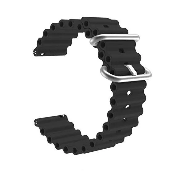 HS26 Amazfit GTR 3 Yeni Dizayn Silikon Siyah Kordon