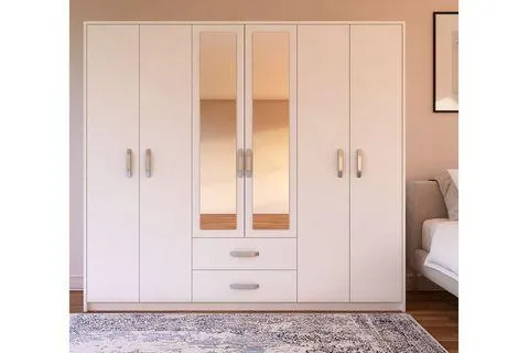 METALİA LÜX AYNALI GARDIROP, 6 KAPAKLI 2 ÇEKMECELİ (MF5-107)