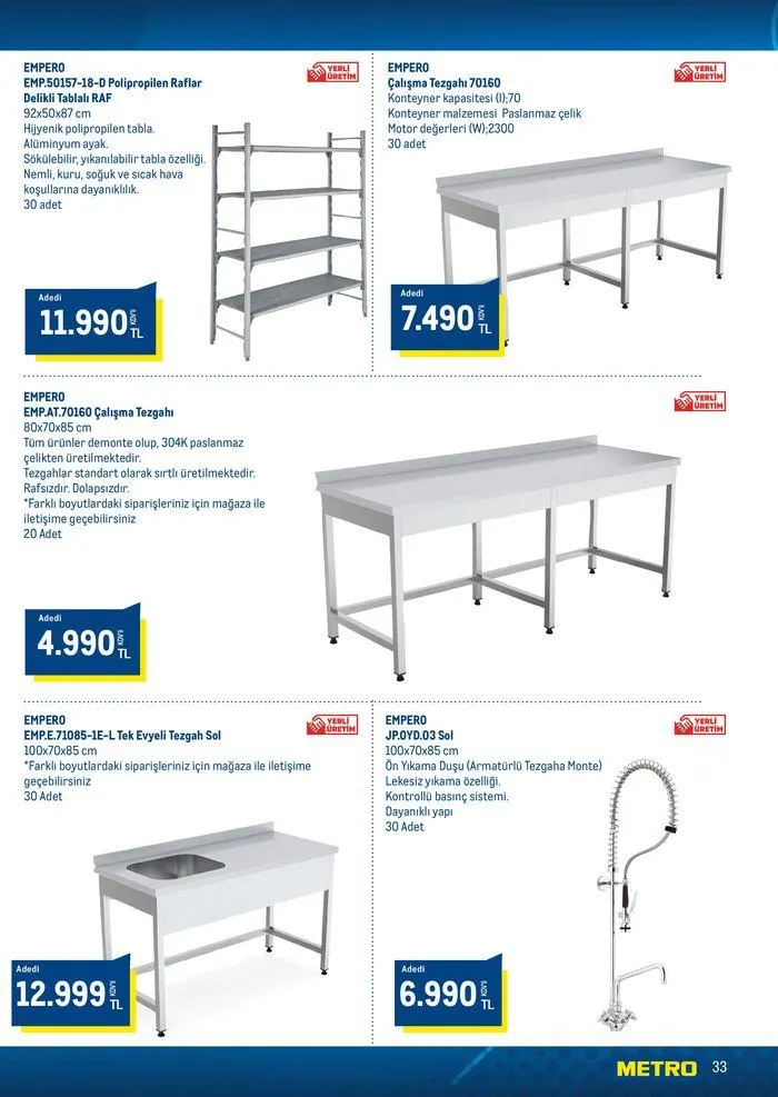 Katalog Horeca Sezona Hazırlık 15 Ağustos - 22 Ağustos 2024 - aktüel Sayfa 33