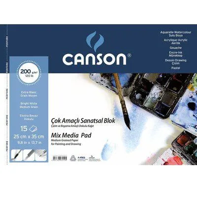 Canson Fıneface 200 Gr 25x35 15 Yaprak Çok Amaçlı Resim Blokları