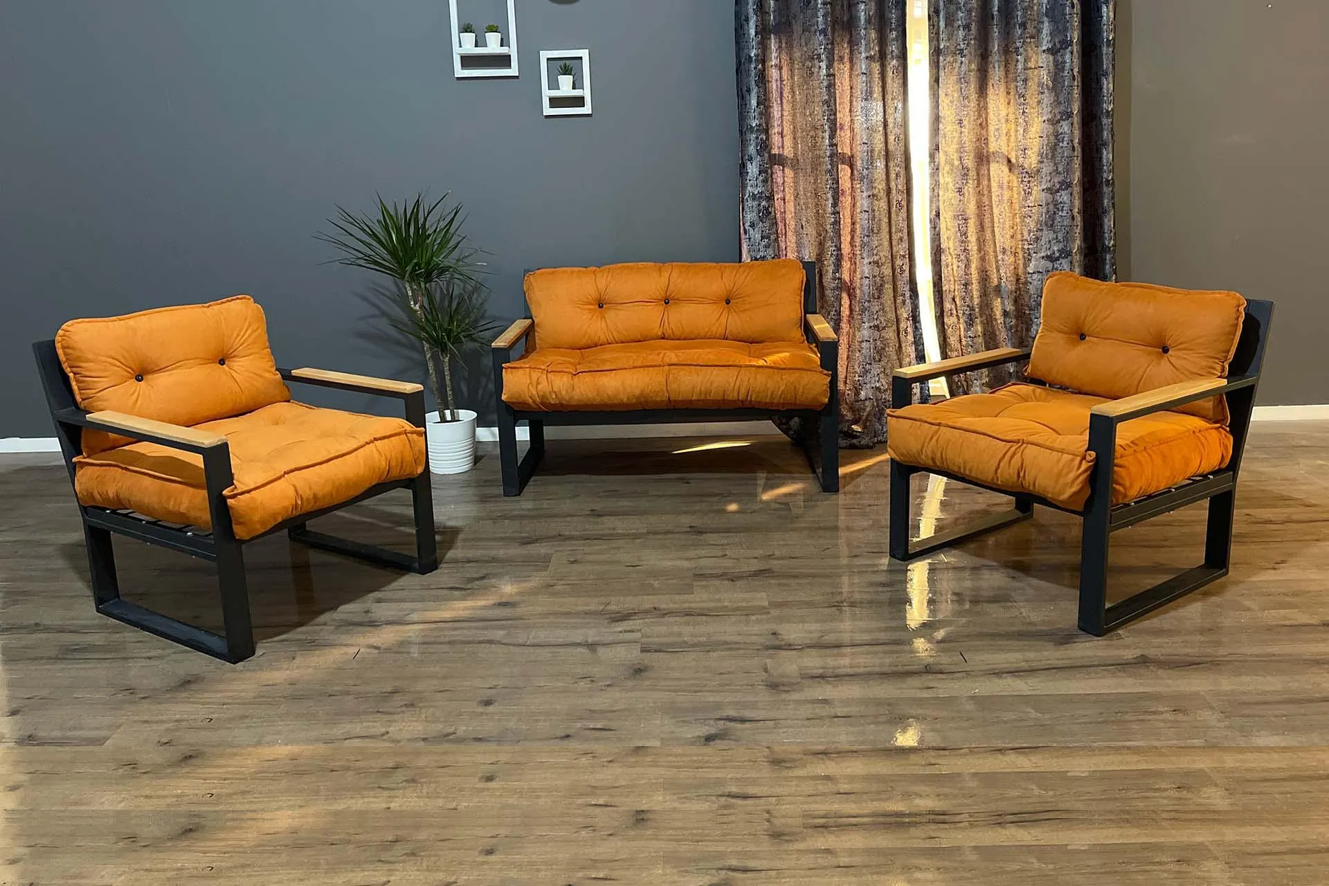 Berta Concept Pugna Bahçe Balkon Takımı, Turuncu