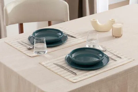 KİTCHEN ESSENTİALS ÇİZGİLİ AMERİKAN SERVİS, İKİLİ SET, KREM, 35X50 (RK3-18190)