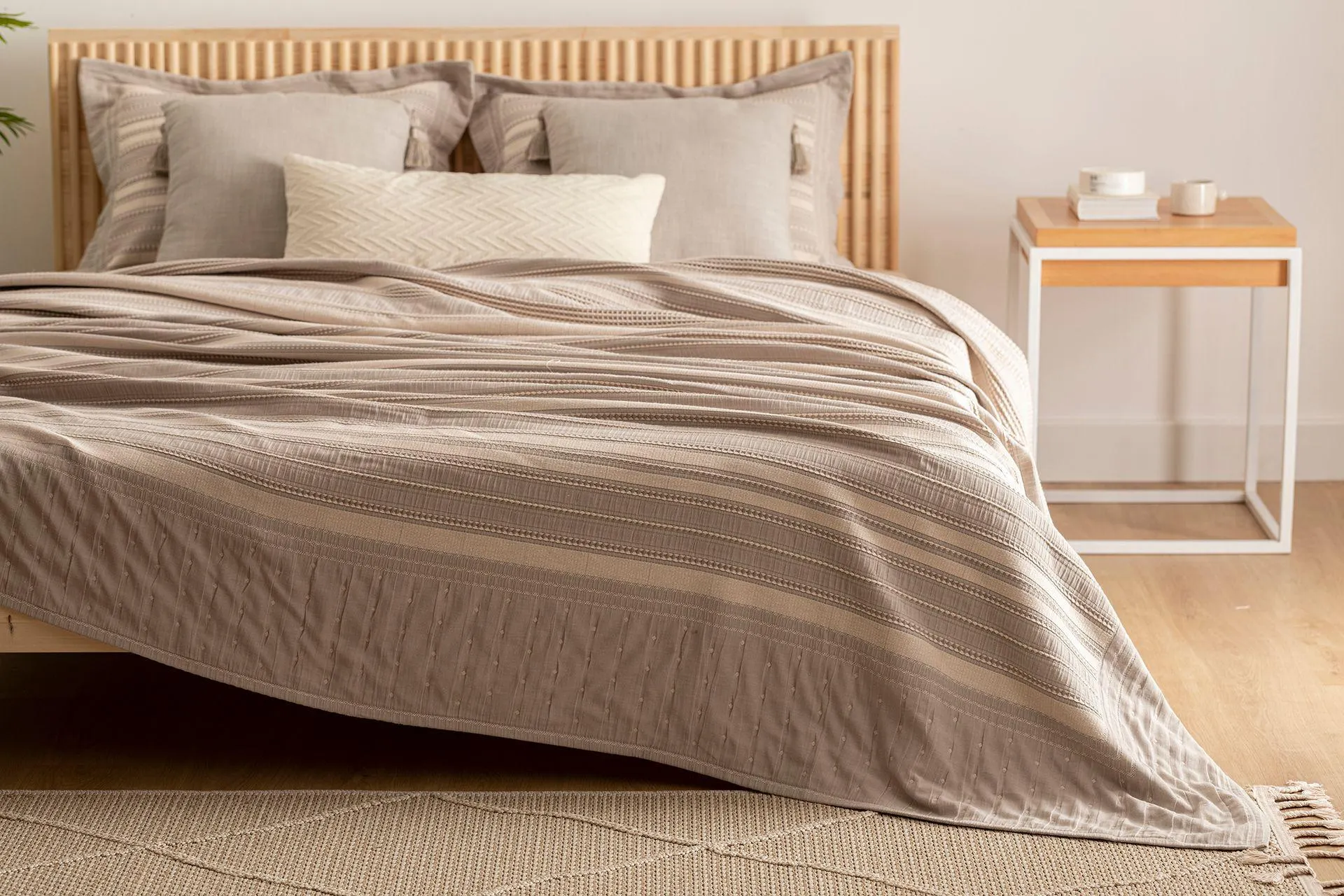 LUNA ALTAİR YATAK ÖRTÜSÜ, BEJ, TEK KİŞİLİK