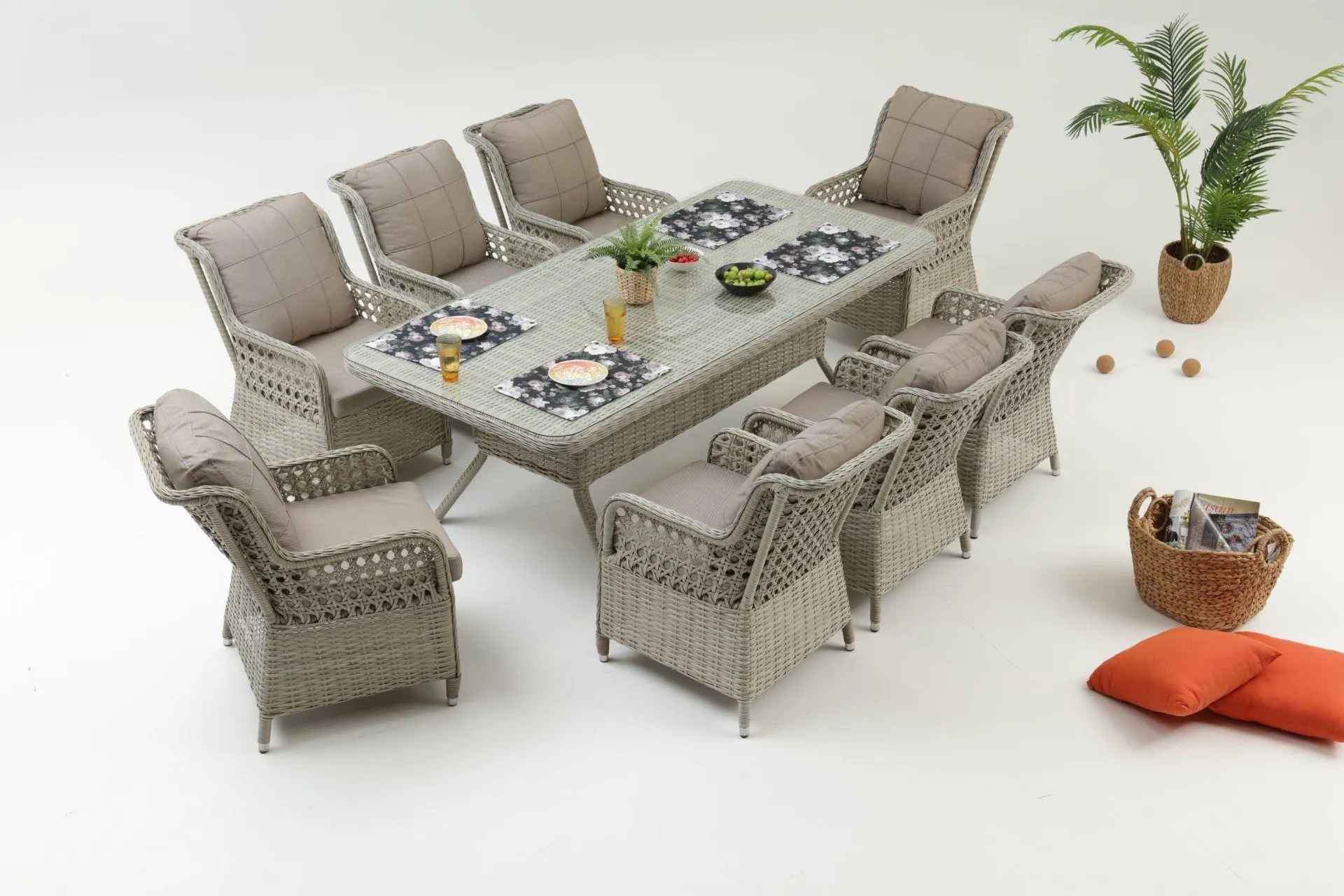 VENEZİA BAHÇE MASA TAKIMI, BAL KÖPÜĞÜ, 100X220 CM (DV4-4924)