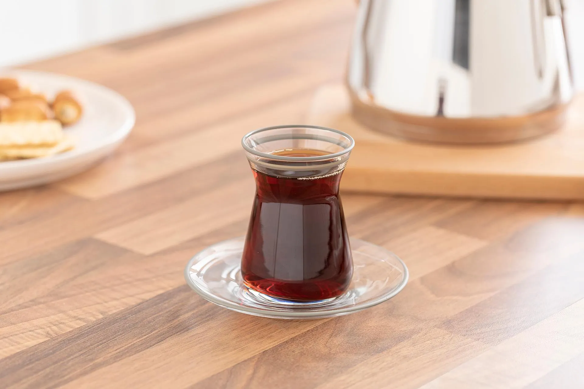 KİTCHEN ESSENTİALS GRİ RİMLİ 4 KİŞİLİK ÇAY SETİ (ML5-100)