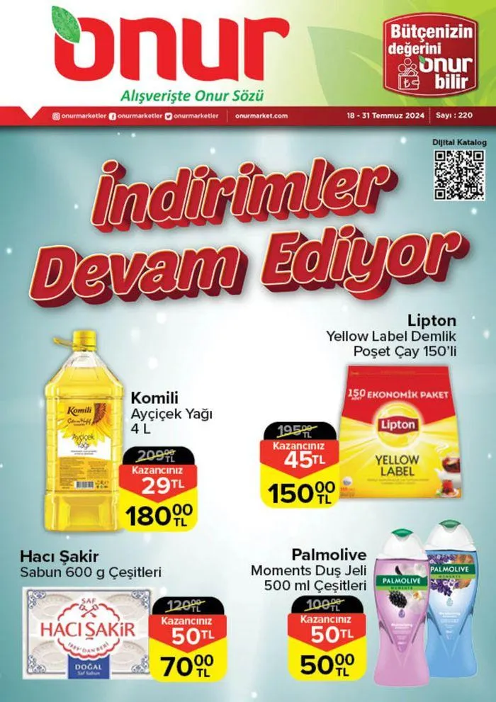 Katalog Onur Market Katalog 18 Temmuz - 1 Ağustos 2024 - aktüel Sayfa 1