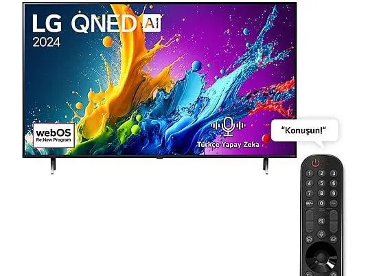 LG 65QNED80T 65 inç 165 Ekran 4K Smart AI Sihirli Kumanda HDR10 webOS24 QNED TV