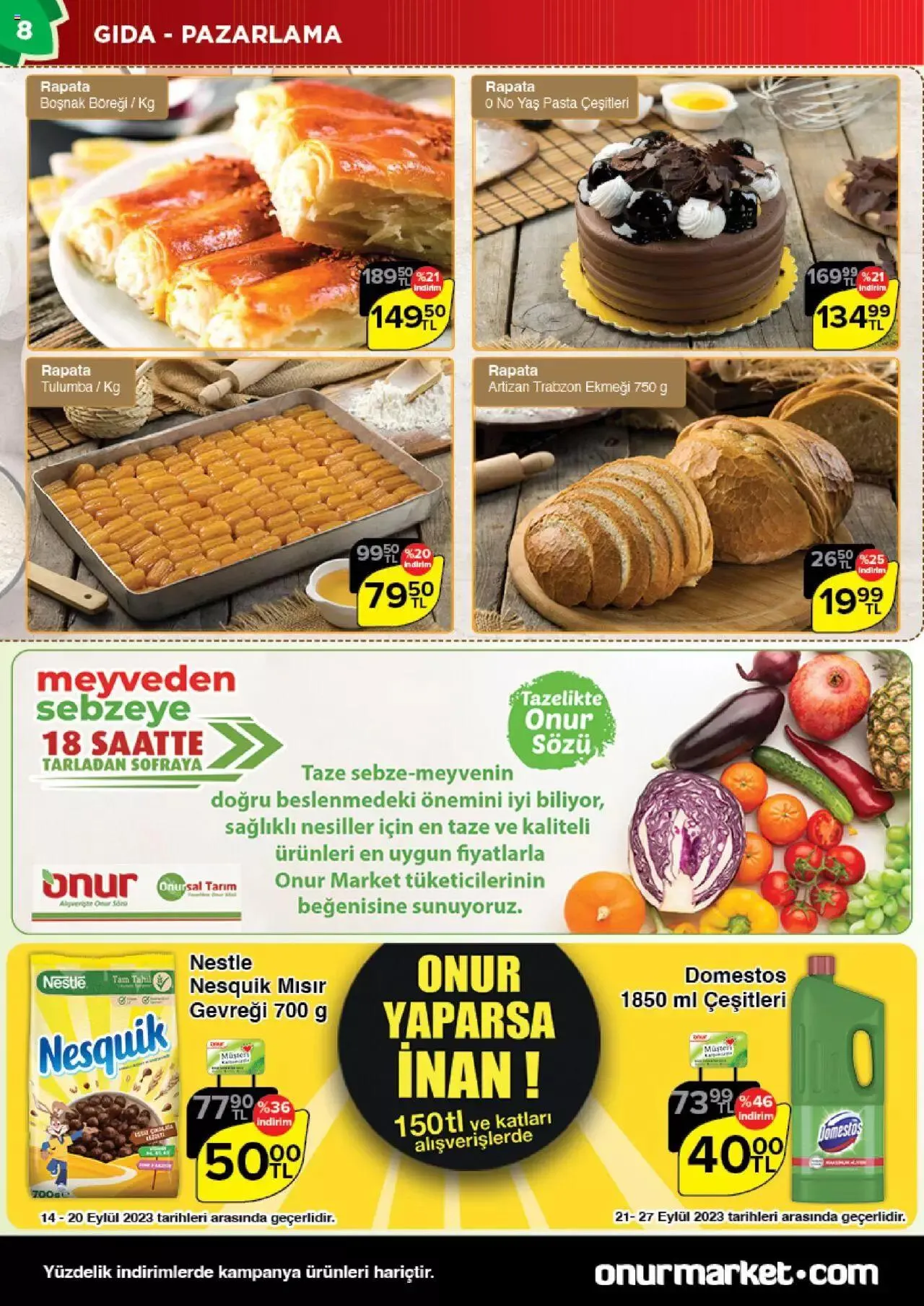 Katalog Onur Market Katalog 14 Eylül - 26 Eylül 2023 - aktüel Sayfa 8