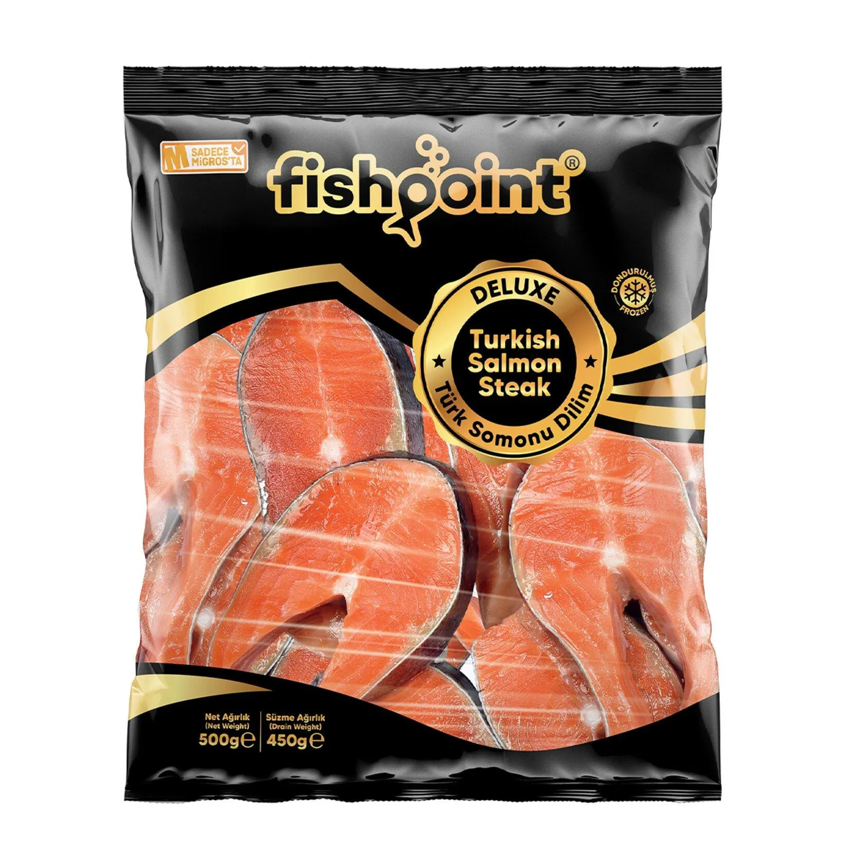 Fish Point Dondurulmuş Deluxe Türk Somonu Dilim 500 G