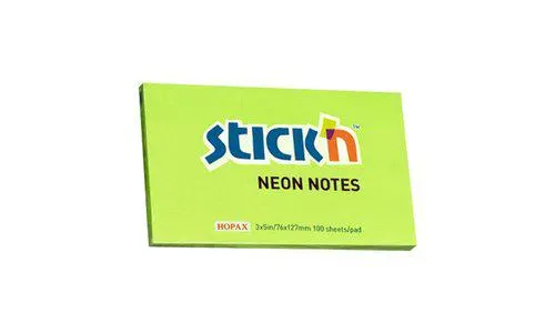 Hopax Neon Yeşil Yapışkanlı Not Kağıdı