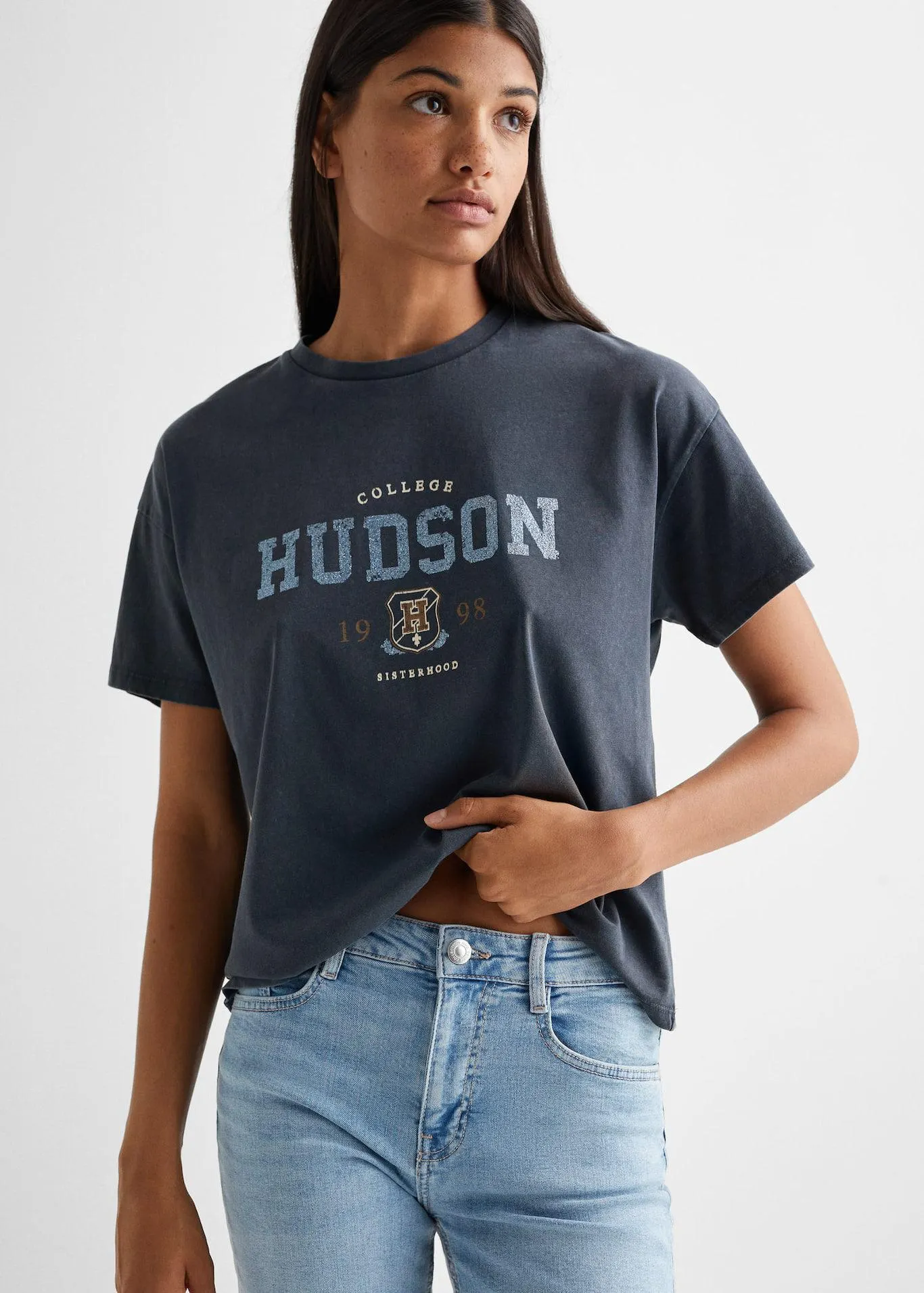 Yırtmaçlı flared jean