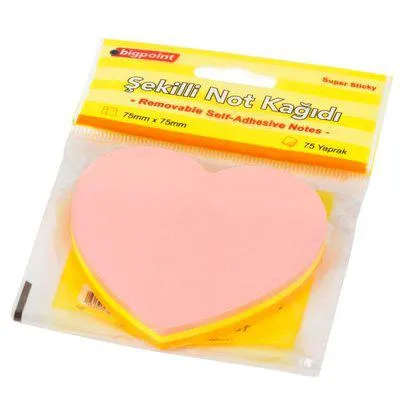 Bigpoint 817-01 Şekilli Not Kağıdı Kalp 75 Yaprak