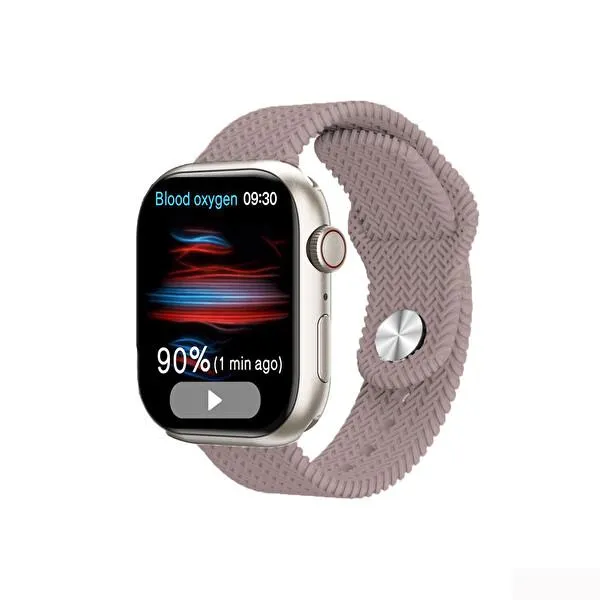 2023 Watch 9 Pro Amoled Ekran Android iOS Uyumlu Krem Akıllı Saat