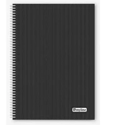 Myline Nova A4 P.P Kapak 120 Yaprak Kareli Siyah Defter
