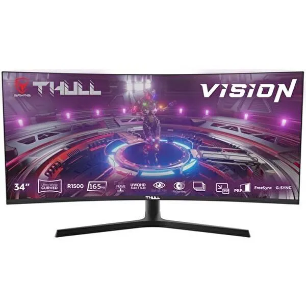 Vision TG-UWQHD34C 34" 1 MS 165 Hz UWQHD VA Frameless QHD Curved Oyuncu Monitörü