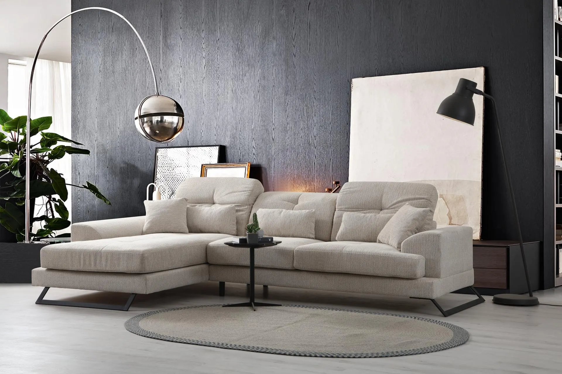 FRİDO KÖŞE KOLTUK ŞÖNİL BEJ, SOL KÖŞE (HU3-1247)