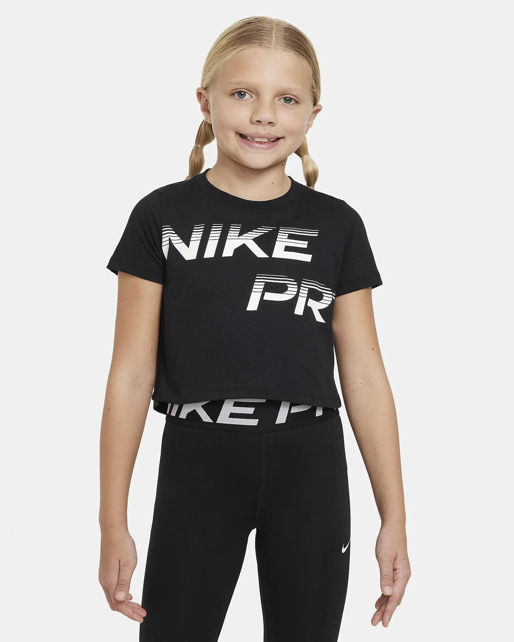 Older Kids' (Girls') Dri-FIT Cropped T-Shirt