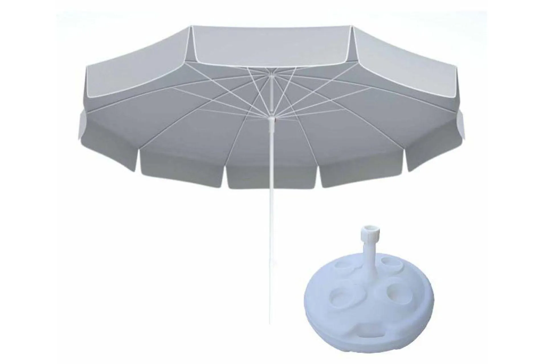 BİDONLU BALKON BAHÇE ŞEMSİYESİ, 10 TELLİ, GRİ (SD2-101)