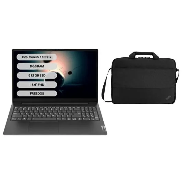 V15 82KB00CATX G2 ITL Intel Core i5-1135G7 15.6" 8 GB RAM 512 GB SSD FHD FreeDOS Laptop + Çanta
