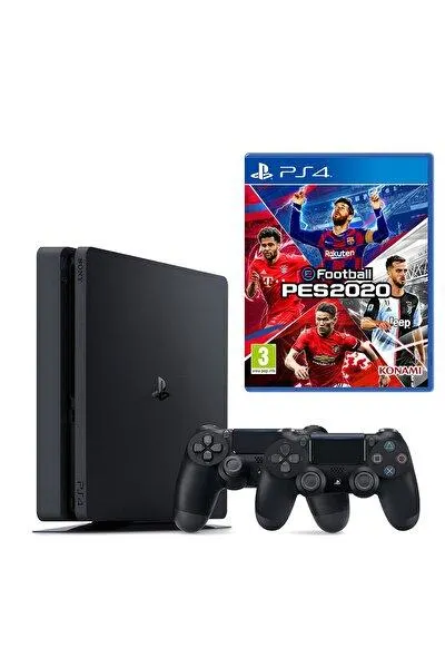 Playstation 4 Slim 1 TB Oyun Konsolu + 2. Playstation Kol + PES 2020 PS4 Oyun (İthalatçı Garantili)