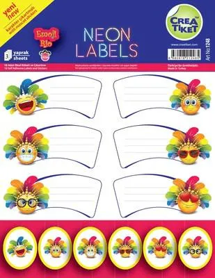 Crea Etiket Neon Çıkartma Emoji Rio