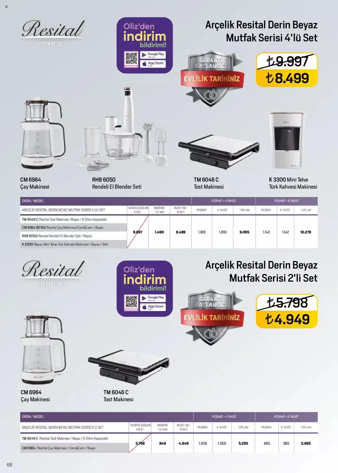 Katalog Arçelik Katalog 16 Ağustos - 31 Ağustos 2023 - aktüel Sayfa 68