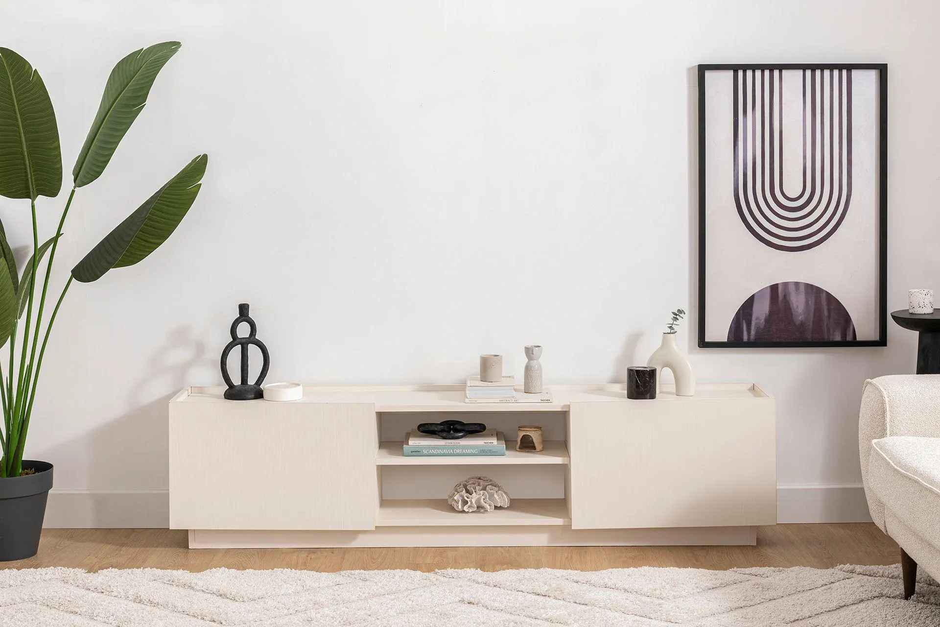 Luke Tv Sehpası, Sedef Krem, 180Cm